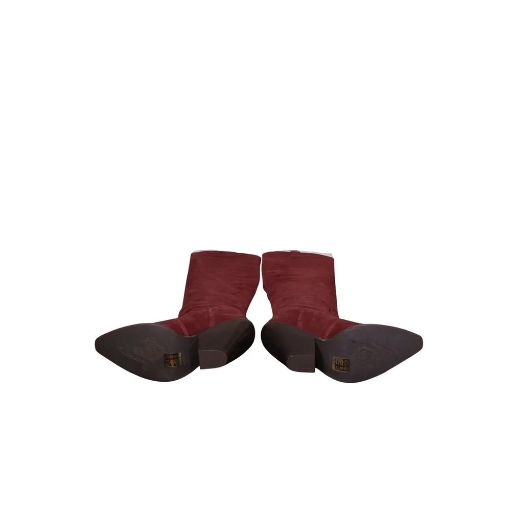 Free People Triple Crown Over The Knee Boots Espresso Suede Western Size 7 NIB